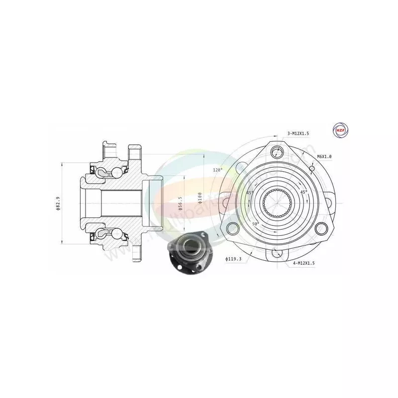 Roulement de roue avant ODM-MULTIPARTS 70-230063