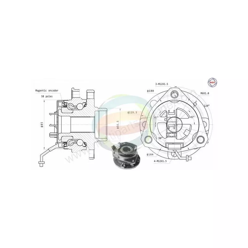 Roulement de roue avant ODM-MULTIPARTS 70-230064