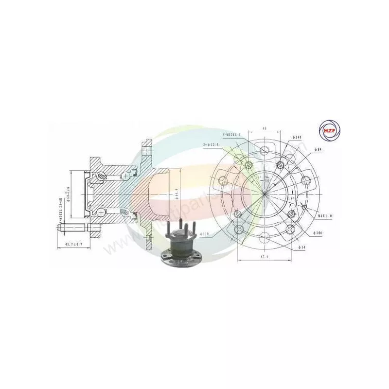 Roulement de roue arrière ODM-MULTIPARTS 70-230069