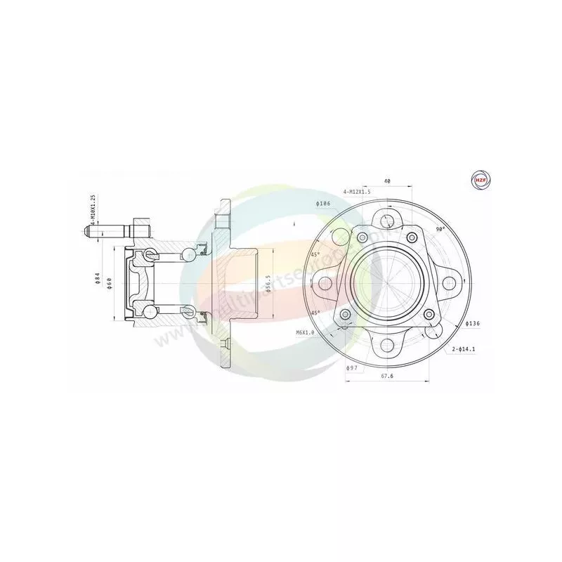 Roulement de roue arrière ODM-MULTIPARTS 70-230071