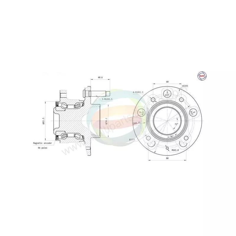 Roulement de roue arrière ODM-MULTIPARTS 70-230087