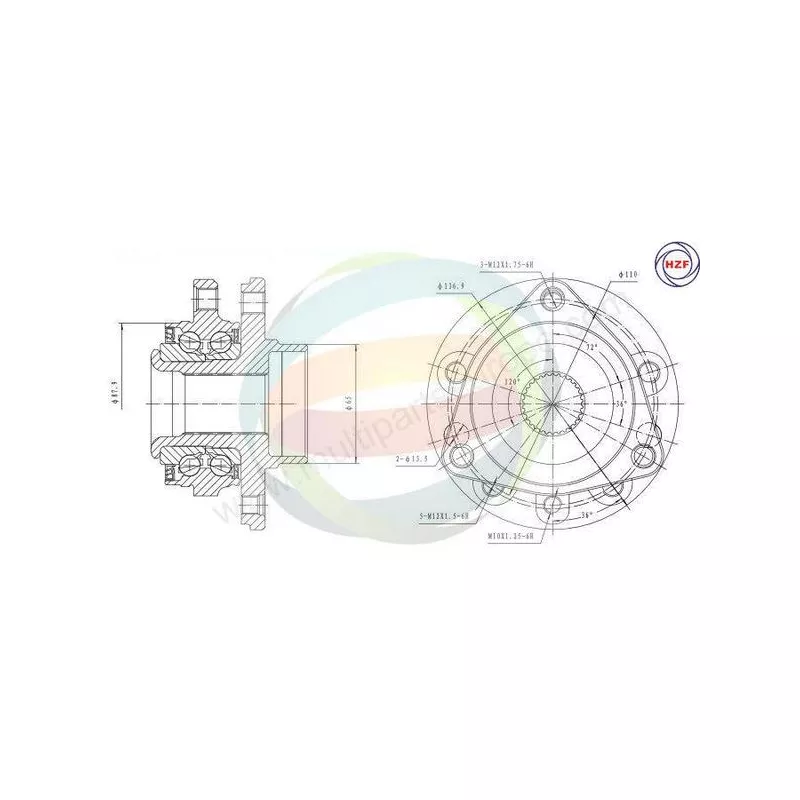 Roulement de roue avant ODM-MULTIPARTS 70-250011