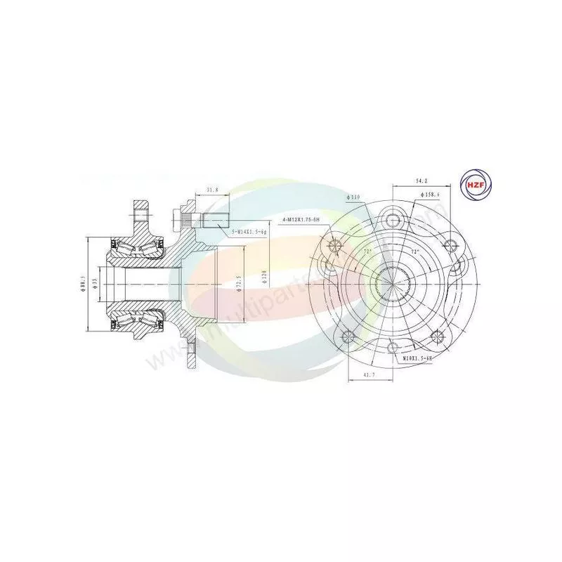 Roulement de roue avant ODM-MULTIPARTS 70-270014