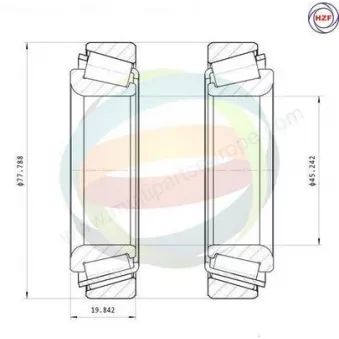 Roulement de roue avant ODM-MULTIPARTS 70-280001
