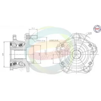 Roulement de roue avant ODM-MULTIPARTS 70-300013