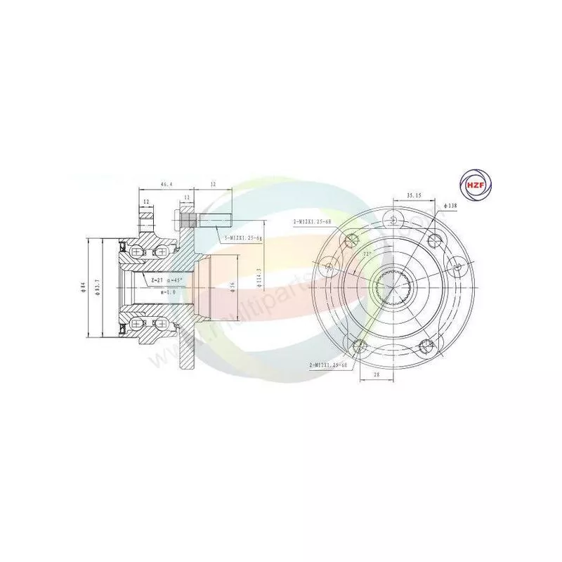 Roulement de roue avant ODM-MULTIPARTS 70-300047