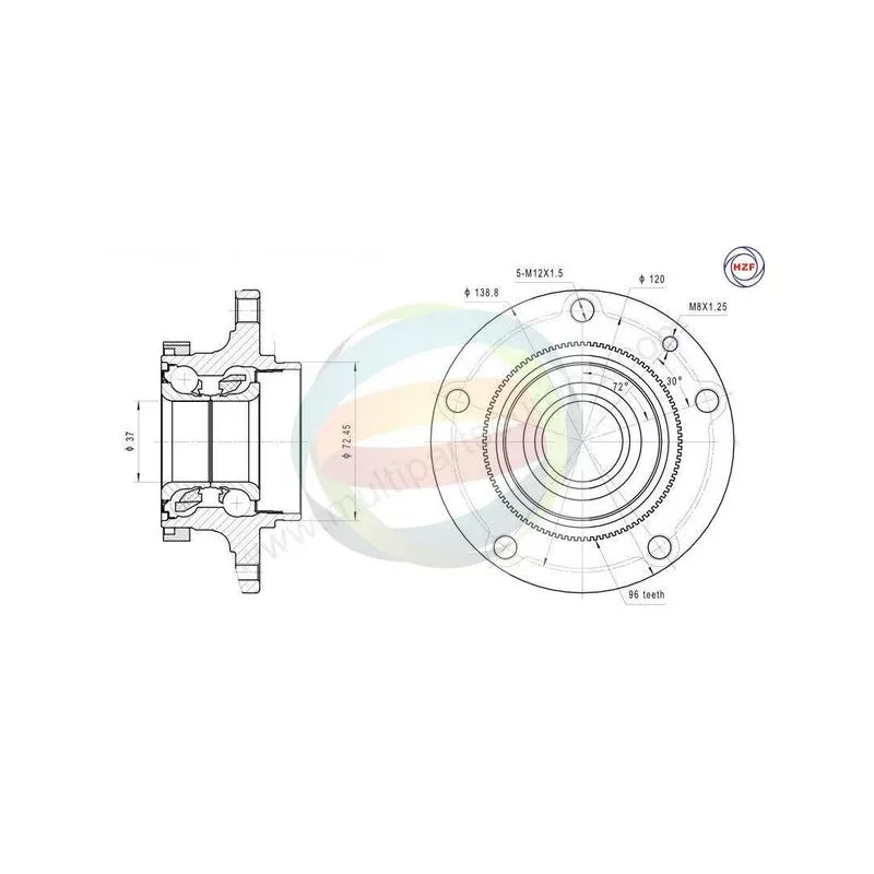 Roulement de roue avant ODM-MULTIPARTS 70-340002