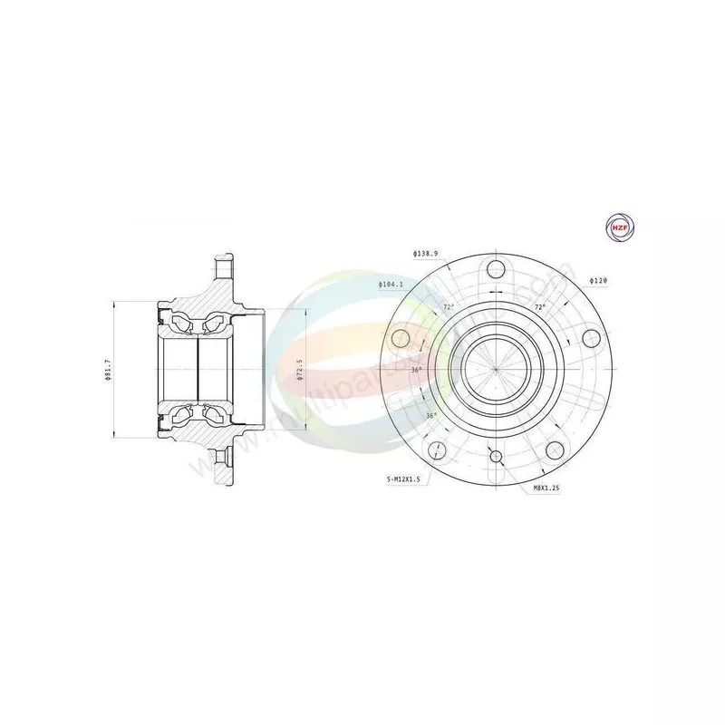 Roulement de roue avant ODM-MULTIPARTS 70-340005