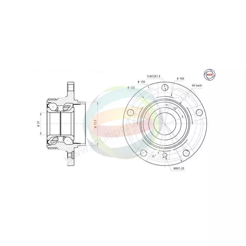 Roulement de roue avant ODM-MULTIPARTS 70-340006