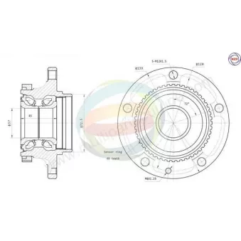 Roulement de roue avant ODM-MULTIPARTS 70-340008