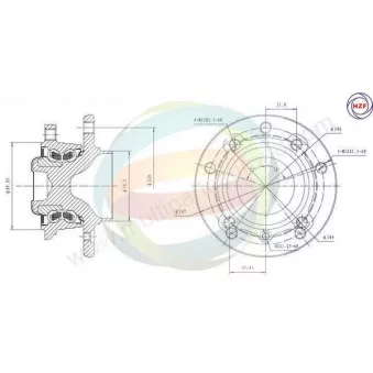 Roulement de roue avant ODM-MULTIPARTS 70-340025