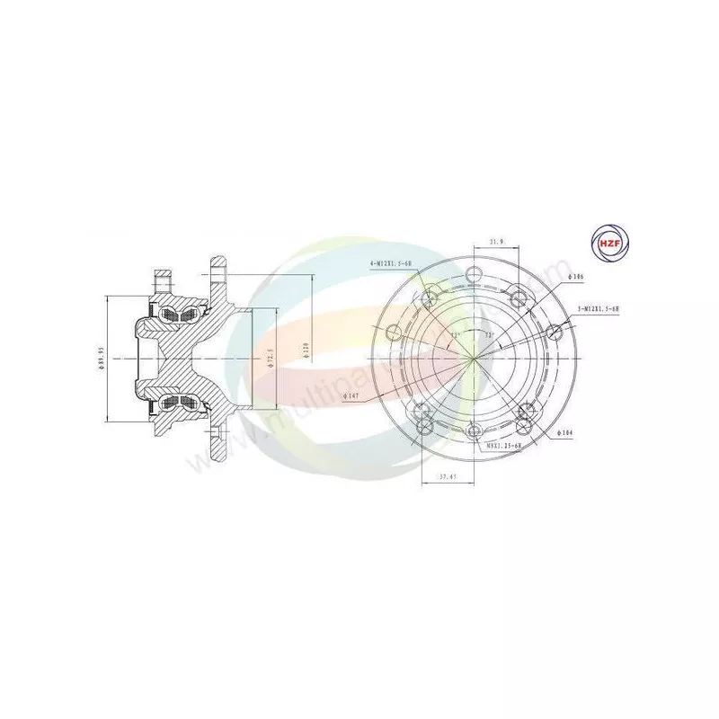 Roulement de roue avant ODM-MULTIPARTS 70-340025