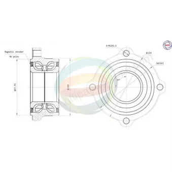 Roulement de roue arrière ODM-MULTIPARTS 70-340048