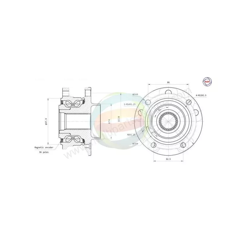 Roulement de roue avant ODM-MULTIPARTS 70-340049