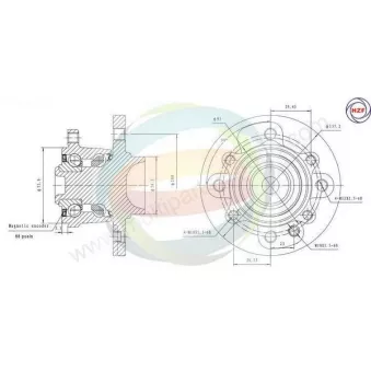 Roulement de roue arrière ODM-MULTIPARTS 70-340050