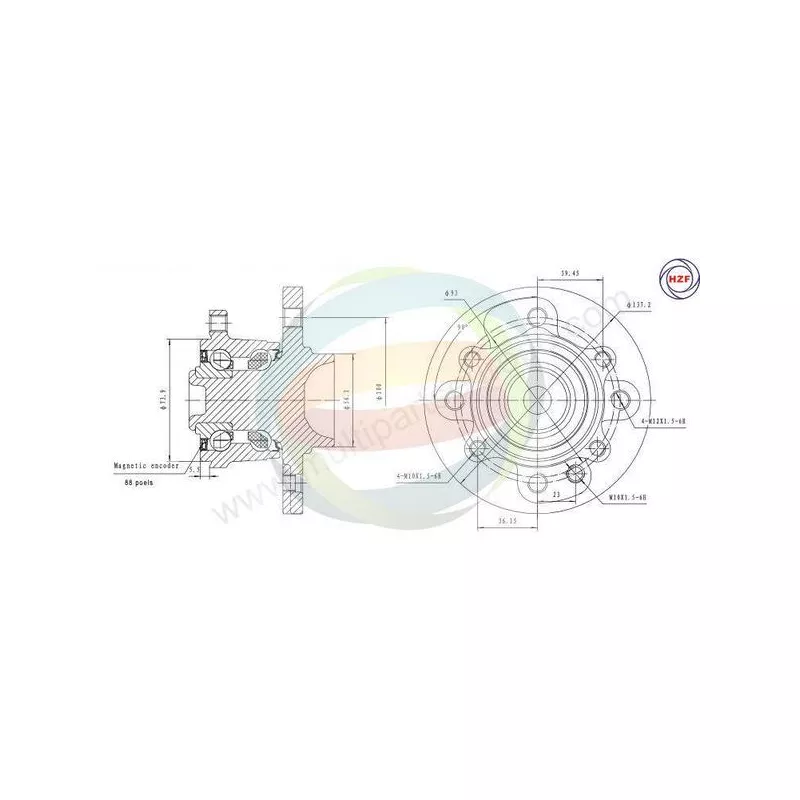 Roulement de roue arrière ODM-MULTIPARTS 70-340050