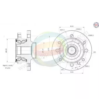 Roulement de roue avant ODM-MULTIPARTS 70-340051