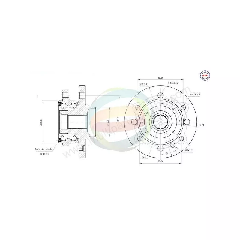 Roulement de roue avant ODM-MULTIPARTS 70-340051