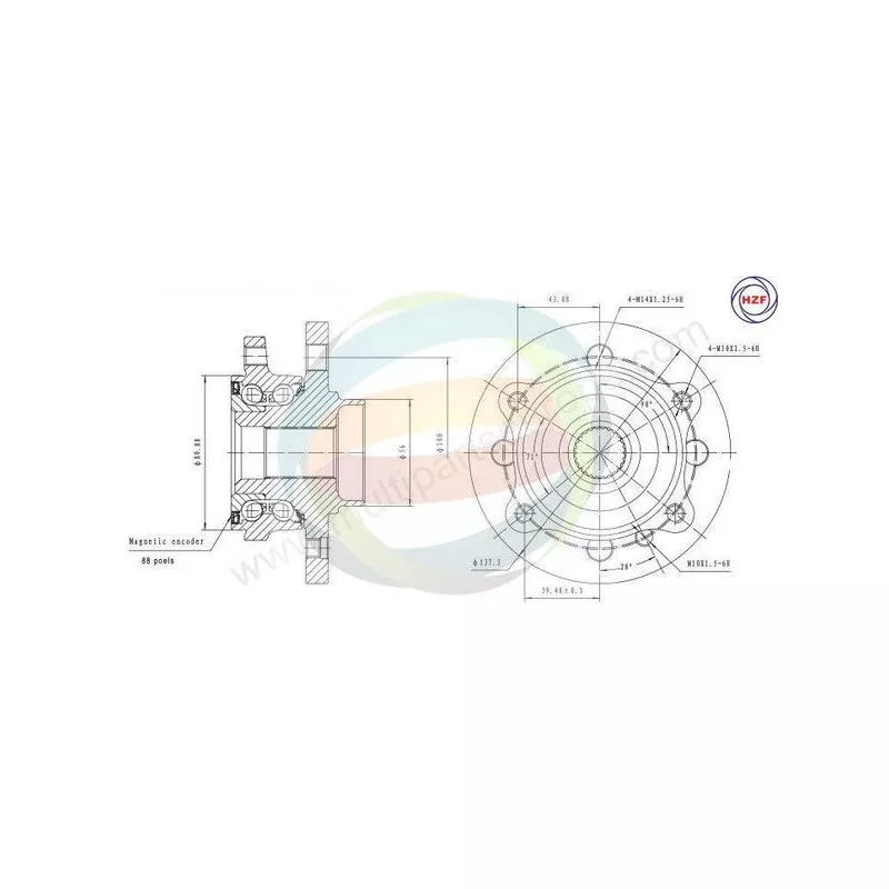 Roulement de roue avant ODM-MULTIPARTS 70-340052