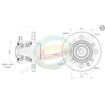 Roulement de roue arrière ODM-MULTIPARTS 70-340053