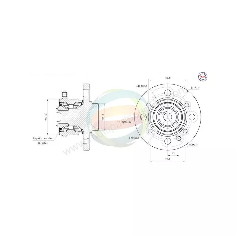 Roulement de roue arrière ODM-MULTIPARTS 70-340053