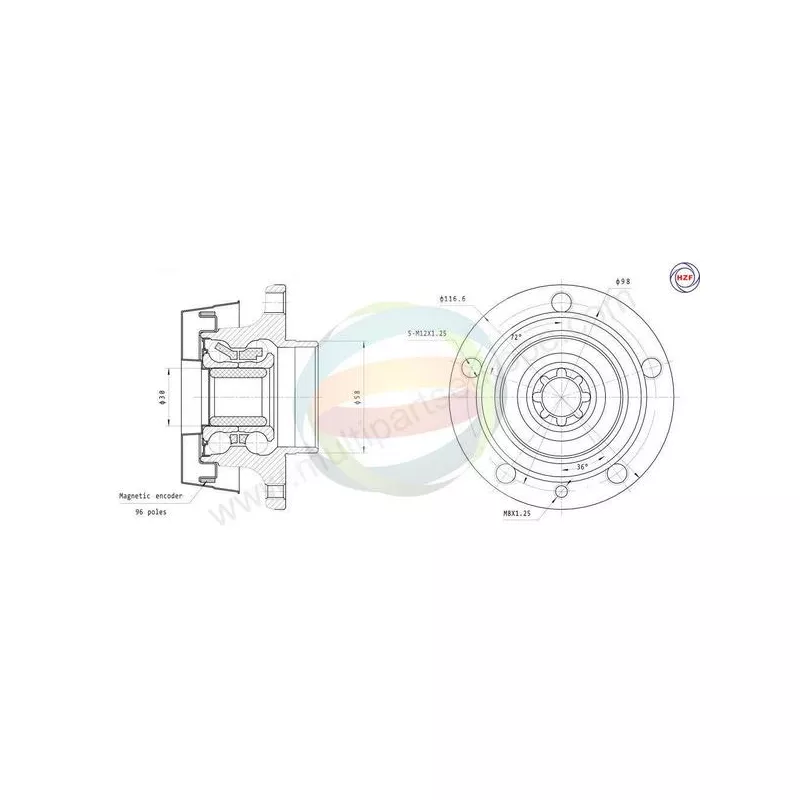 Roulement de roue arrière ODM-MULTIPARTS 70-350028