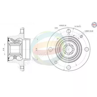 Roulement de roue arrière ODM-MULTIPARTS 70-350033