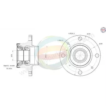 Roulement de roue arrière ODM-MULTIPARTS 70-350087