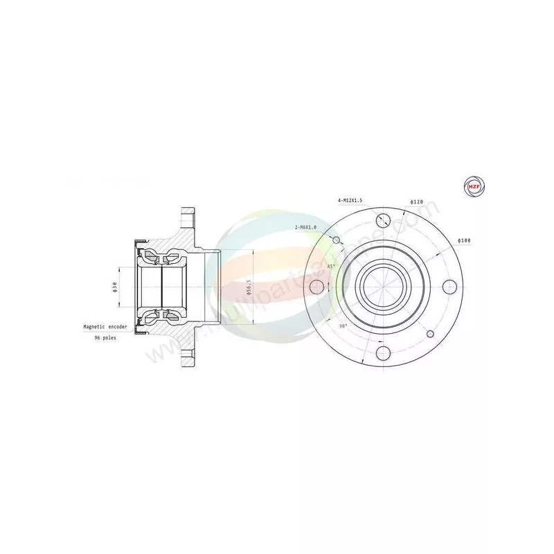 Roulement de roue arrière ODM-MULTIPARTS 70-350087