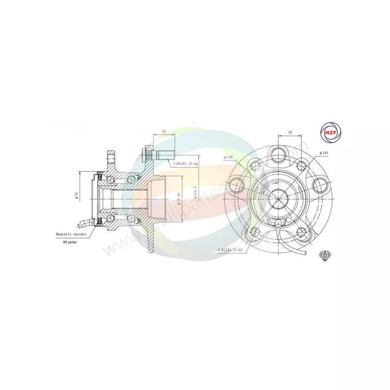 Roulement de roue arrière ODM-MULTIPARTS 70-350091