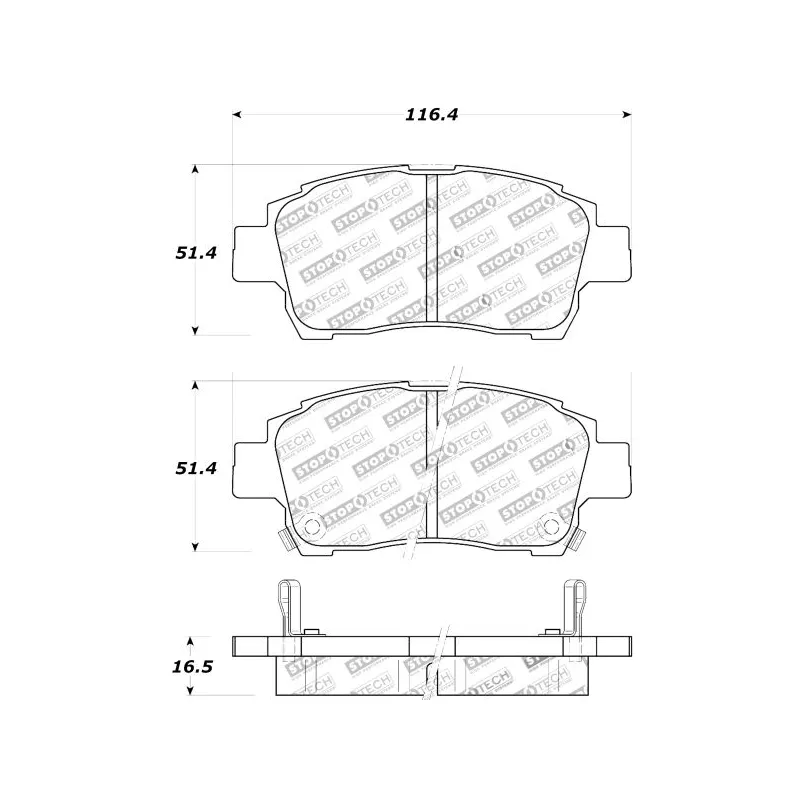 Jeu de 4 plaquettes de frein STOPTECH 309.08230 - Visuel 2