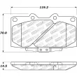 Jeu de 4 plaquettes de frein avant STOPTECH 309.06470 - Visuel 3