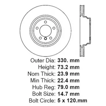 Disque de frein avant droit STOPTECH 125.34079R