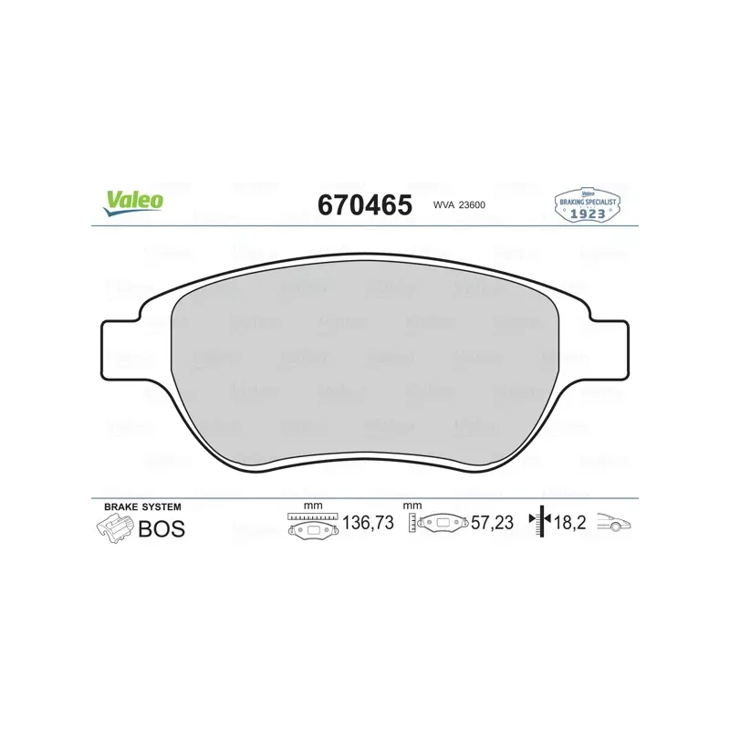 Jeu de 4 plaquettes de frein avant VALEO 670465