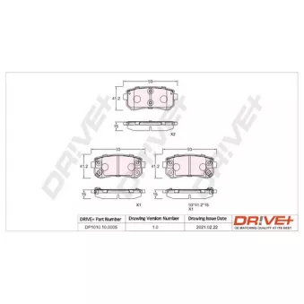 Jeu de 4 plaquettes de frein arrière Dr!ve+ DP1010.10.0005