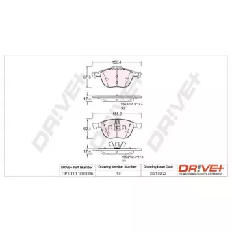 Jeu de 4 plaquettes de frein avant Dr!ve+ DP1010.10.0006