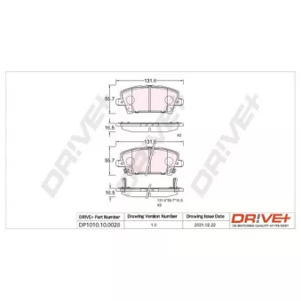 Jeu de 4 plaquettes de frein avant Dr!ve+ DP1010.10.0028