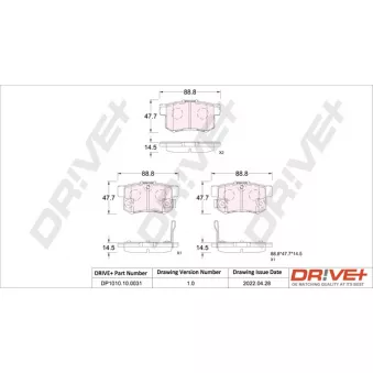 Jeu de 4 plaquettes de frein arrière Dr!ve+ DP1010.10.0031