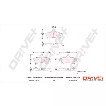 Jeu de 4 plaquettes de frein avant Dr!ve+ DP1010.10.0032
