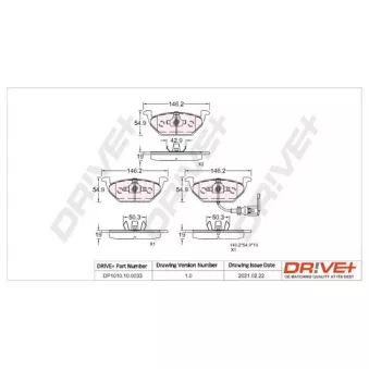 Jeu de 4 plaquettes de frein avant Dr!ve+ DP1010.10.0033