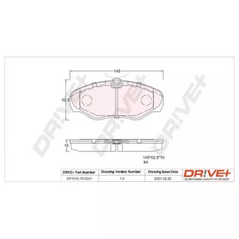 Jeu de 4 plaquettes de frein avant Dr!ve+ DP1010.10.0041