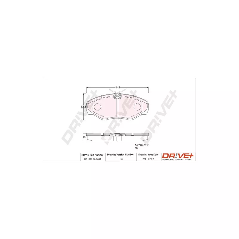 Jeu de 4 plaquettes de frein avant Dr!ve+ DP1010.10.0041