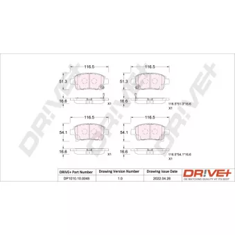 Jeu de 4 plaquettes de frein avant Dr!ve+ DP1010.10.0048
