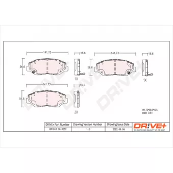 Jeu de 4 plaquettes de frein avant Dr!ve+ DP1010.10.0052