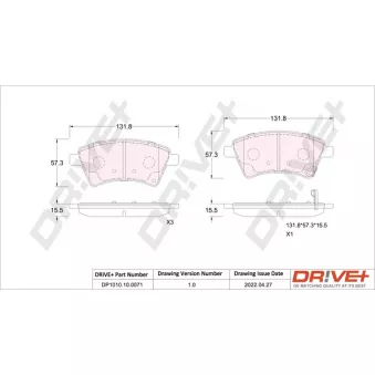 Jeu de 4 plaquettes de frein avant Dr!ve+ DP1010.10.0071