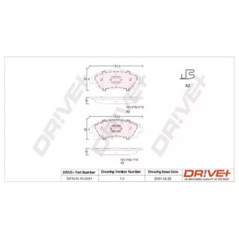 Jeu de 4 plaquettes de frein avant Dr!ve+ DP1010.10.0091