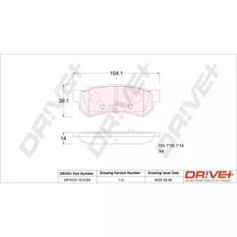 Jeu de 4 plaquettes de frein arrière Dr!ve+ DP1010.10.0128