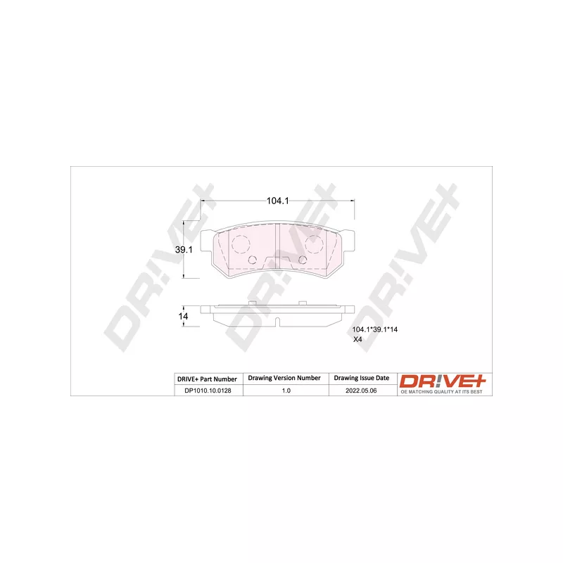 Jeu de 4 plaquettes de frein arrière Dr!ve+ DP1010.10.0128