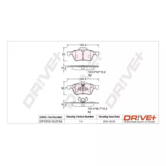 Jeu de 4 plaquettes de frein avant Dr!ve+ DP1010.10.0156