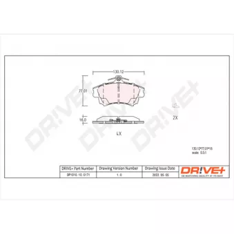 Jeu de 4 plaquettes de frein avant Dr!ve+ DP1010.10.0171